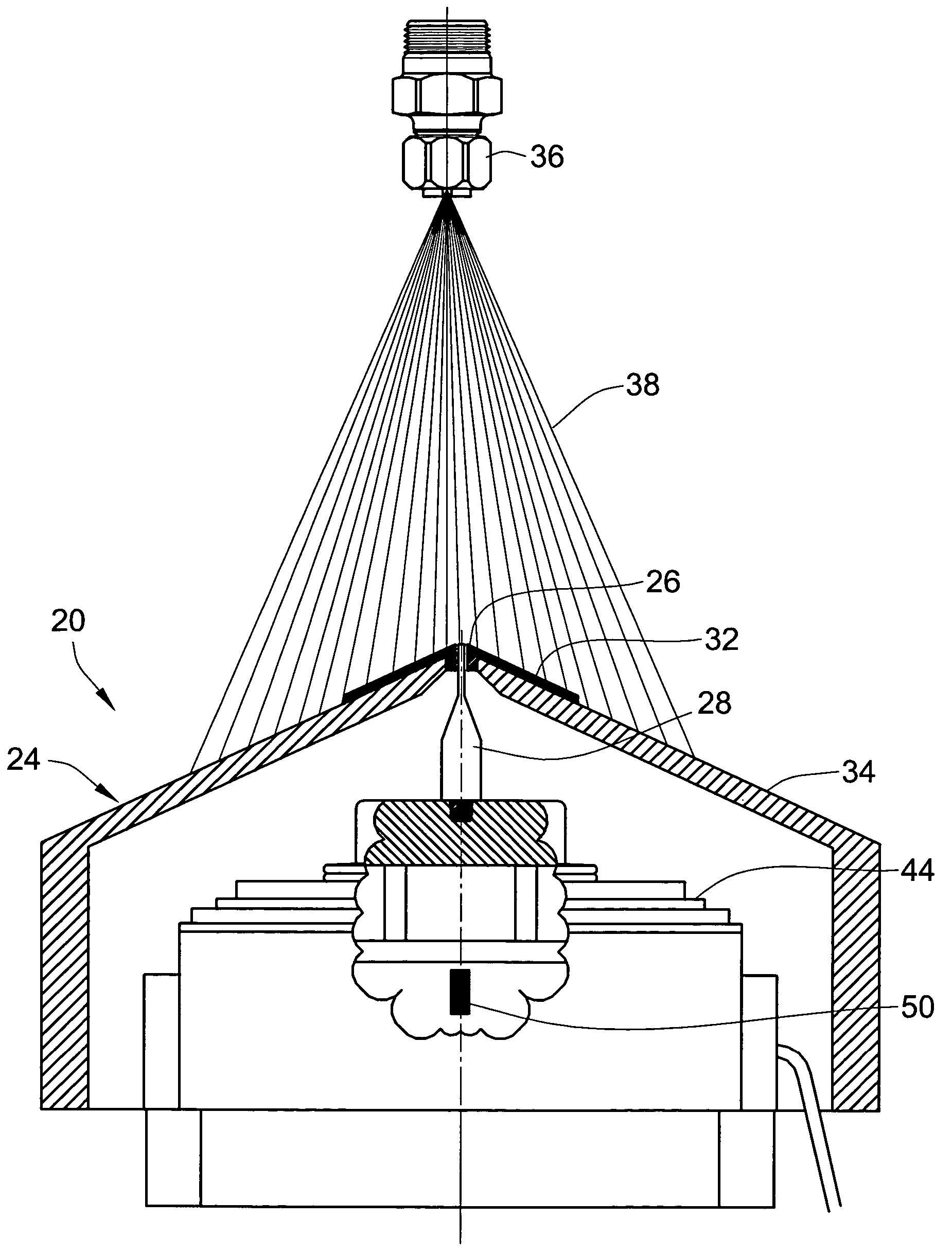 Apparatus and method for measuring characteristics of fluid spray patterns