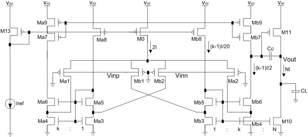 Low-voltage folded cascode transconductance amplifier