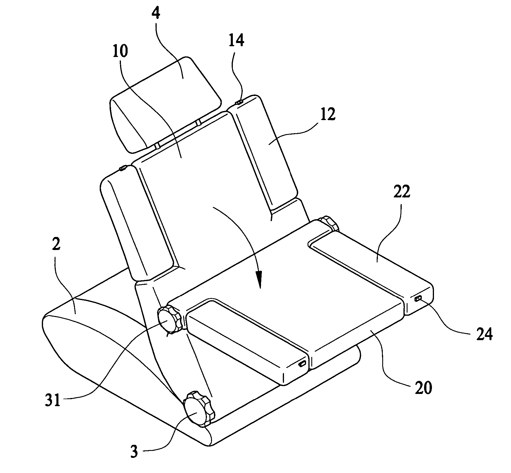 Backrest structure of foldable safety seat