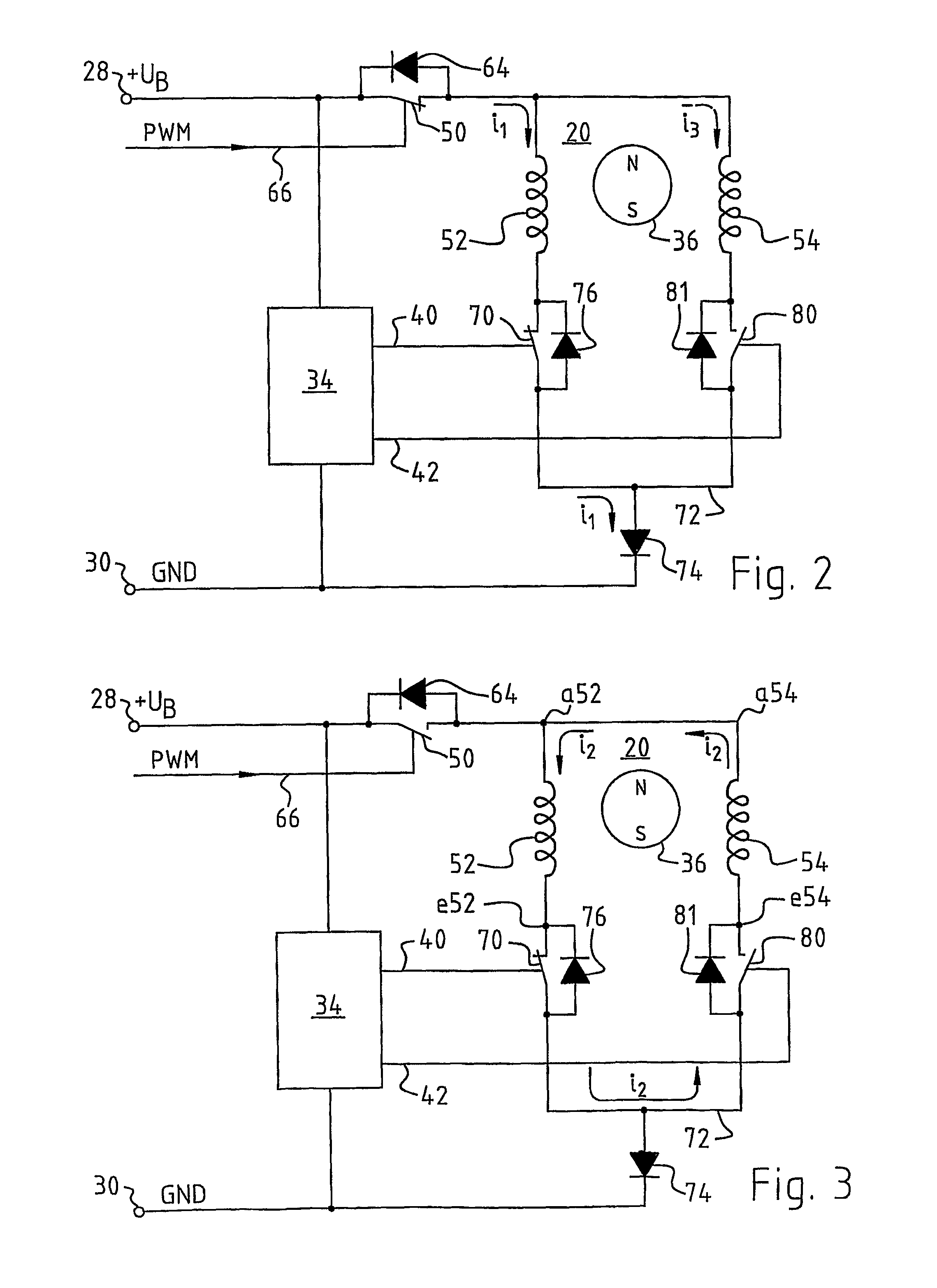 Method for operation of a two-stranded electronically commutated motor, and motor for carrying out said method