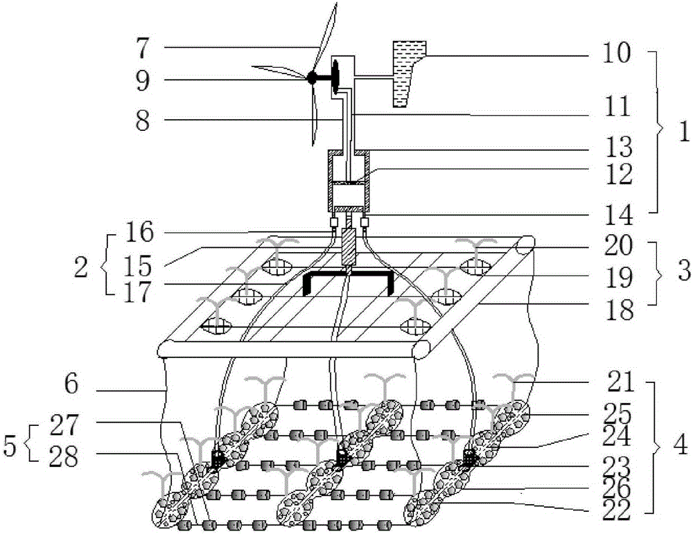 Lotus-root-shaped eutrophic sediment remediation system capable of aeration