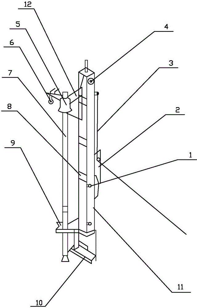 Hoisting device for drill stem of drilling machine