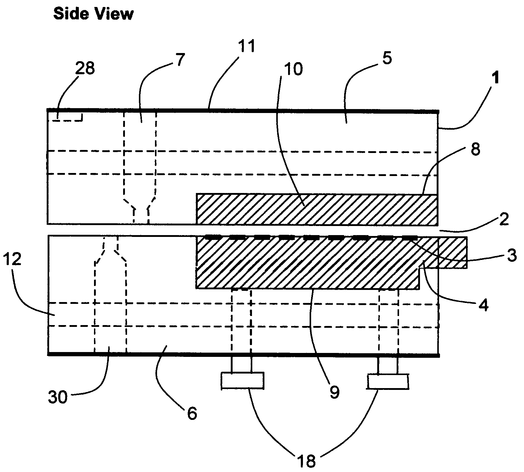 Dielectric slit die for in-line monitoring of liquids processing