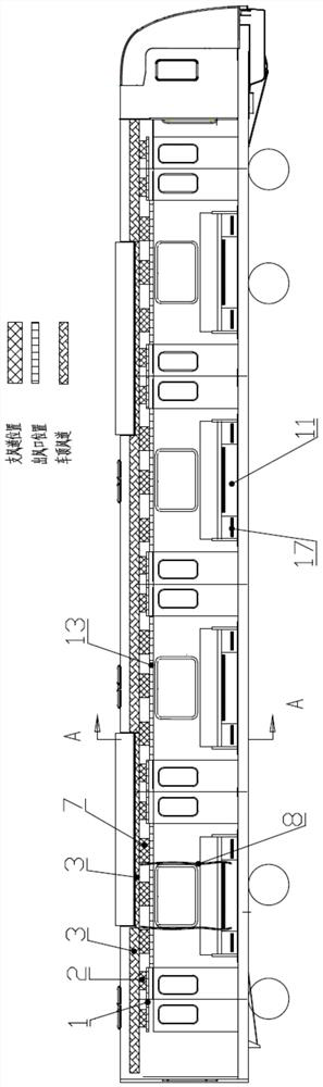 Air supply channel sealing device, air supply channel and return air channel for subway vehicles