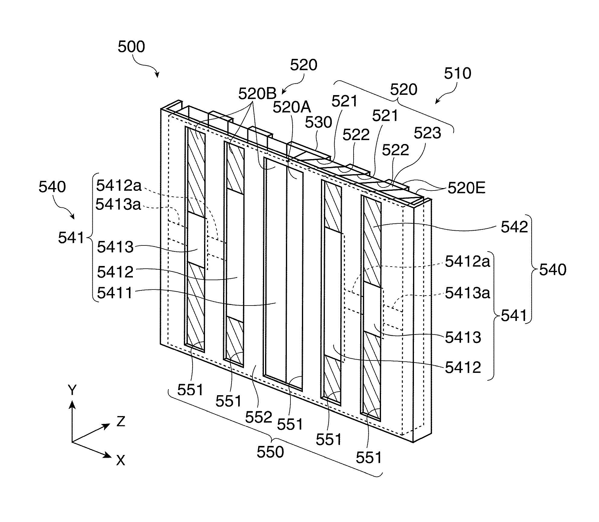 Projector having polarization conversion element array and light shielding sections provided thereon