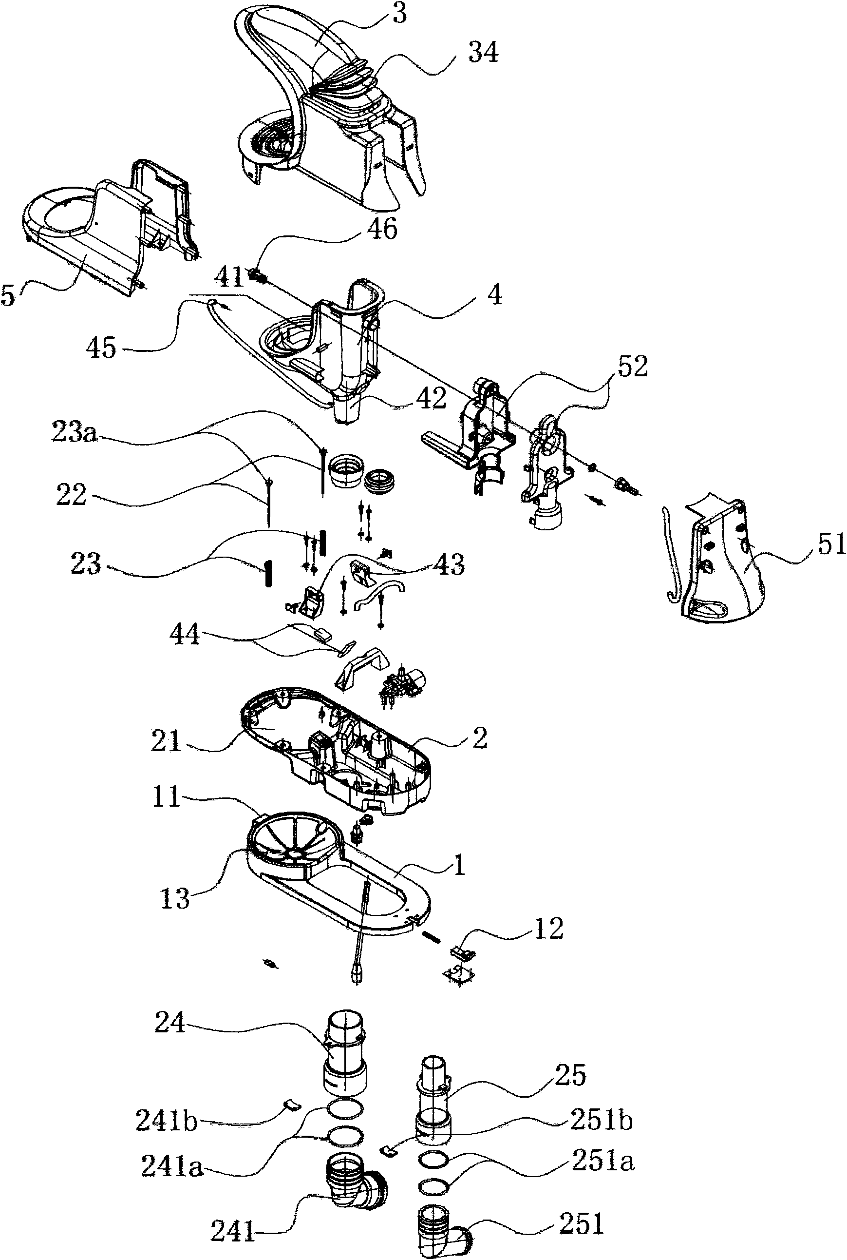Sucking seat assembly of automatic care bed