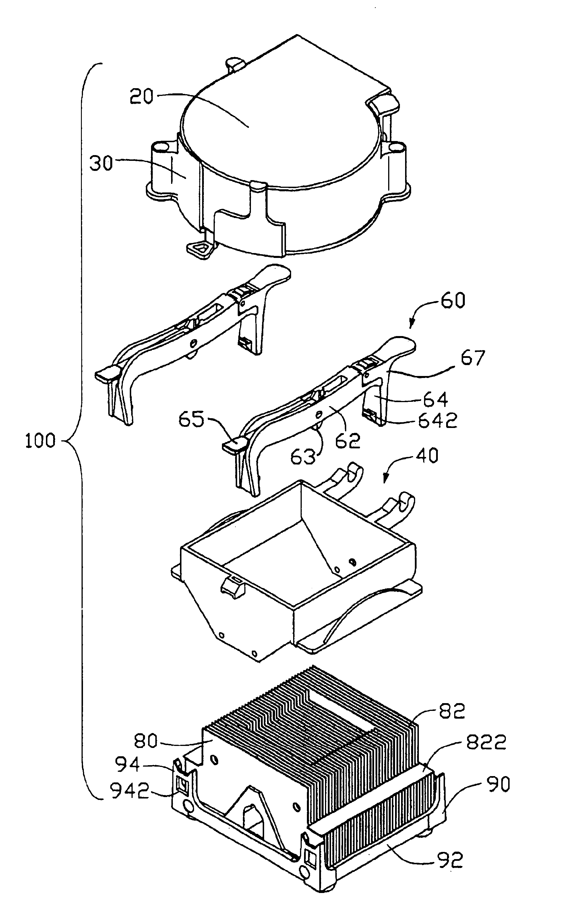 Heat dissipation assembly including heat sink and fan