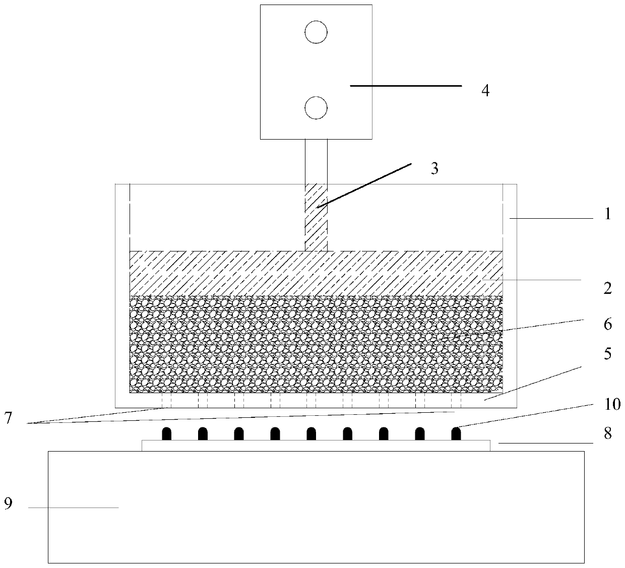 Impressing device for preparing crystalline silicon solar cell electrode