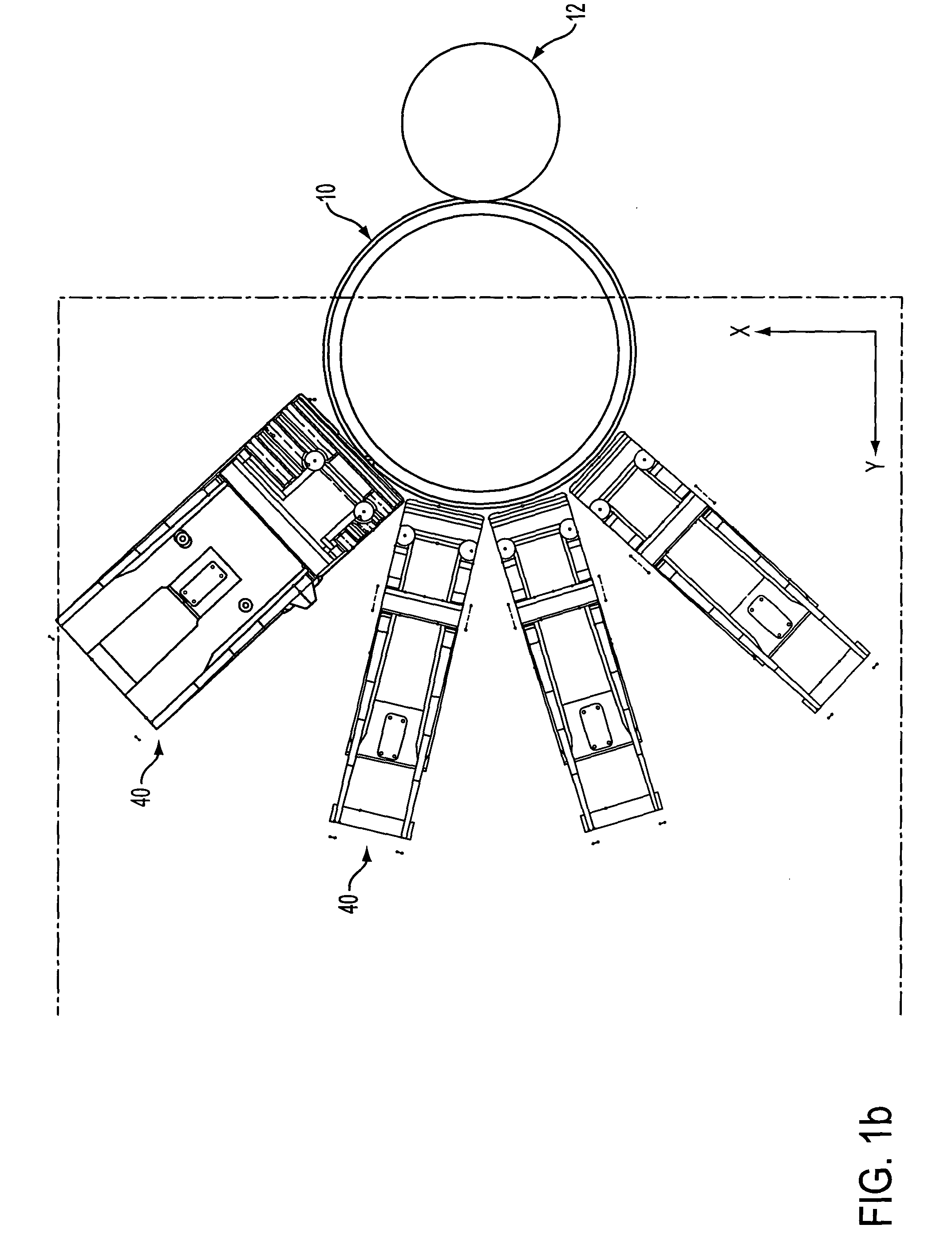 Apparatus and method for ink-jet printing onto an intermediate drum in a helical pattern