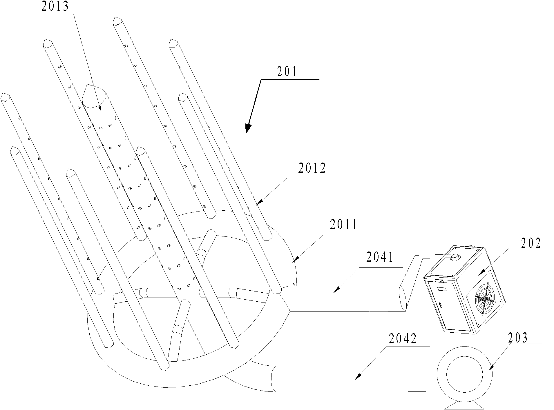 Grain ventilation cooling device as well as its system