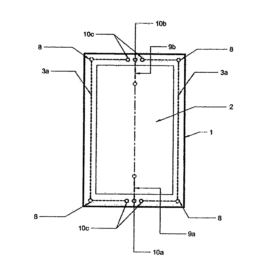 Flexible solar power module with a current lead integrated in the frame