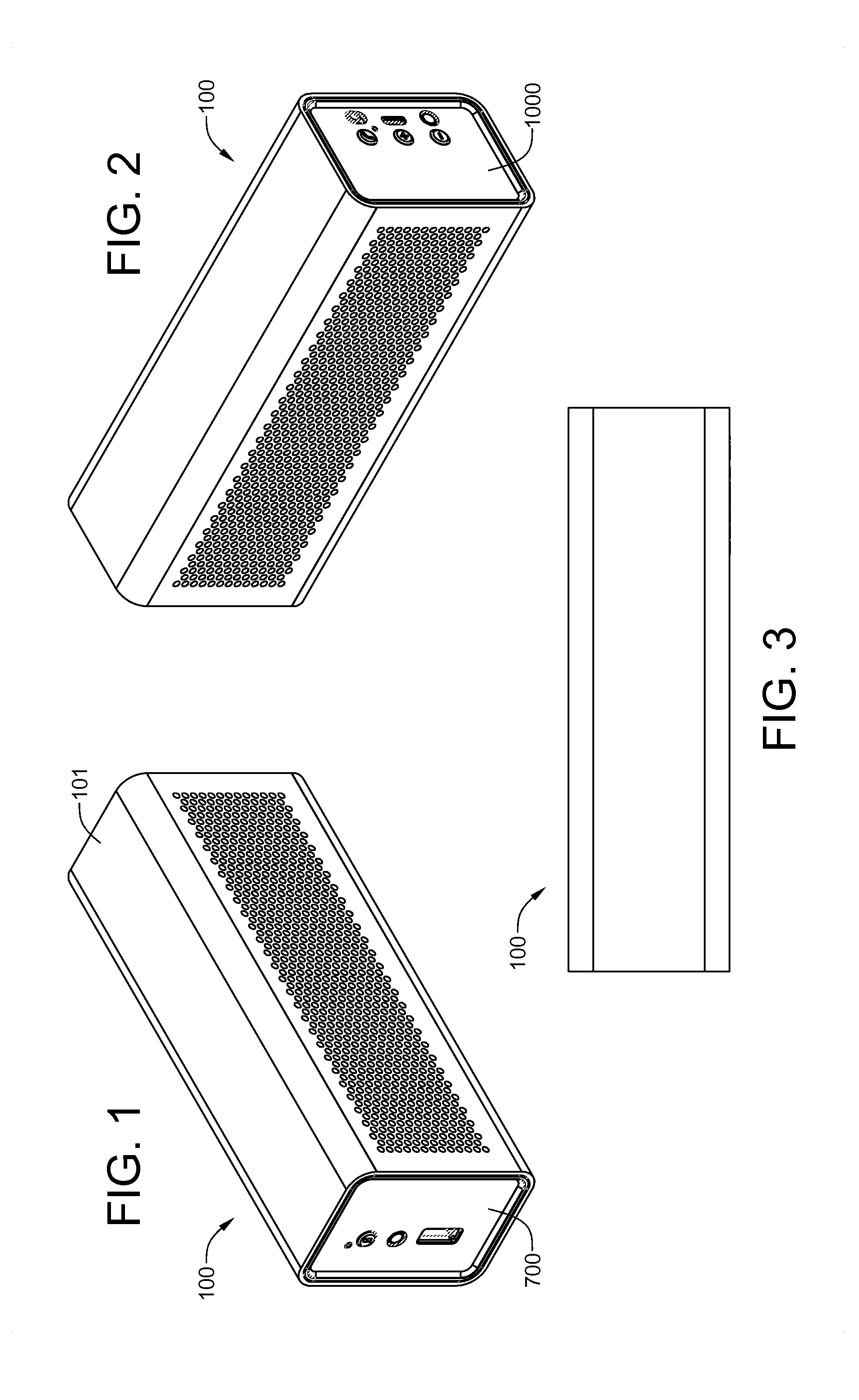 Battery-powered stereo speaker assembly having power connection for charging a handheld device