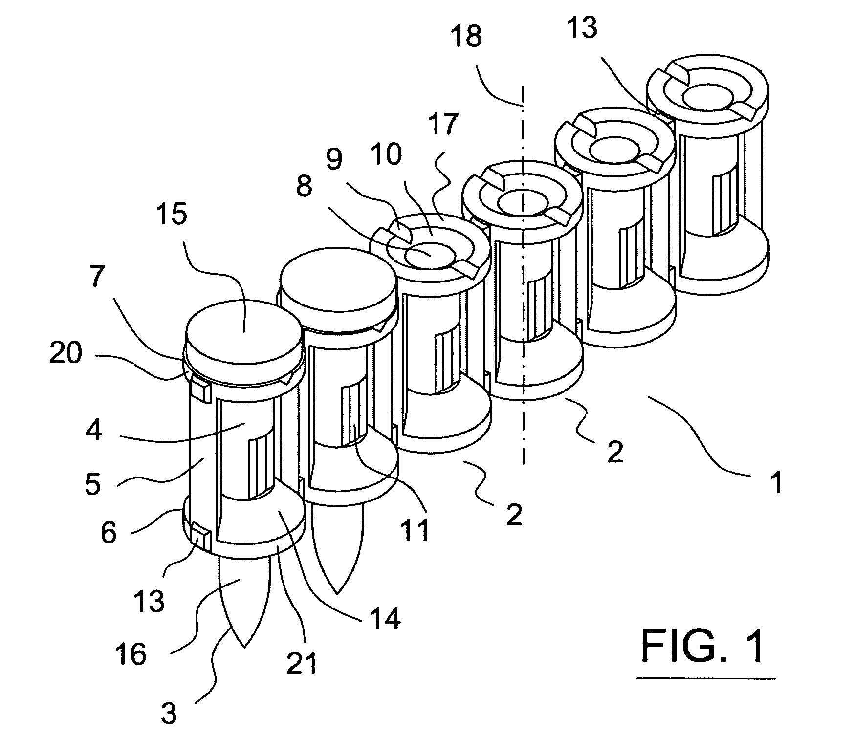 Carrier strip for nails or other securing elements