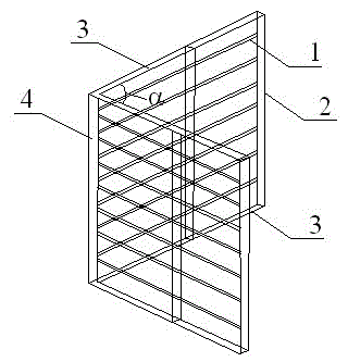 A V-shaped trash rack