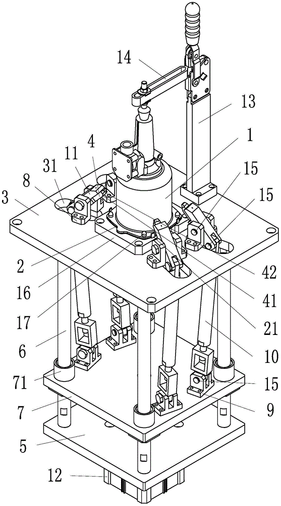 Pressing fitting device of shell of clutch booster