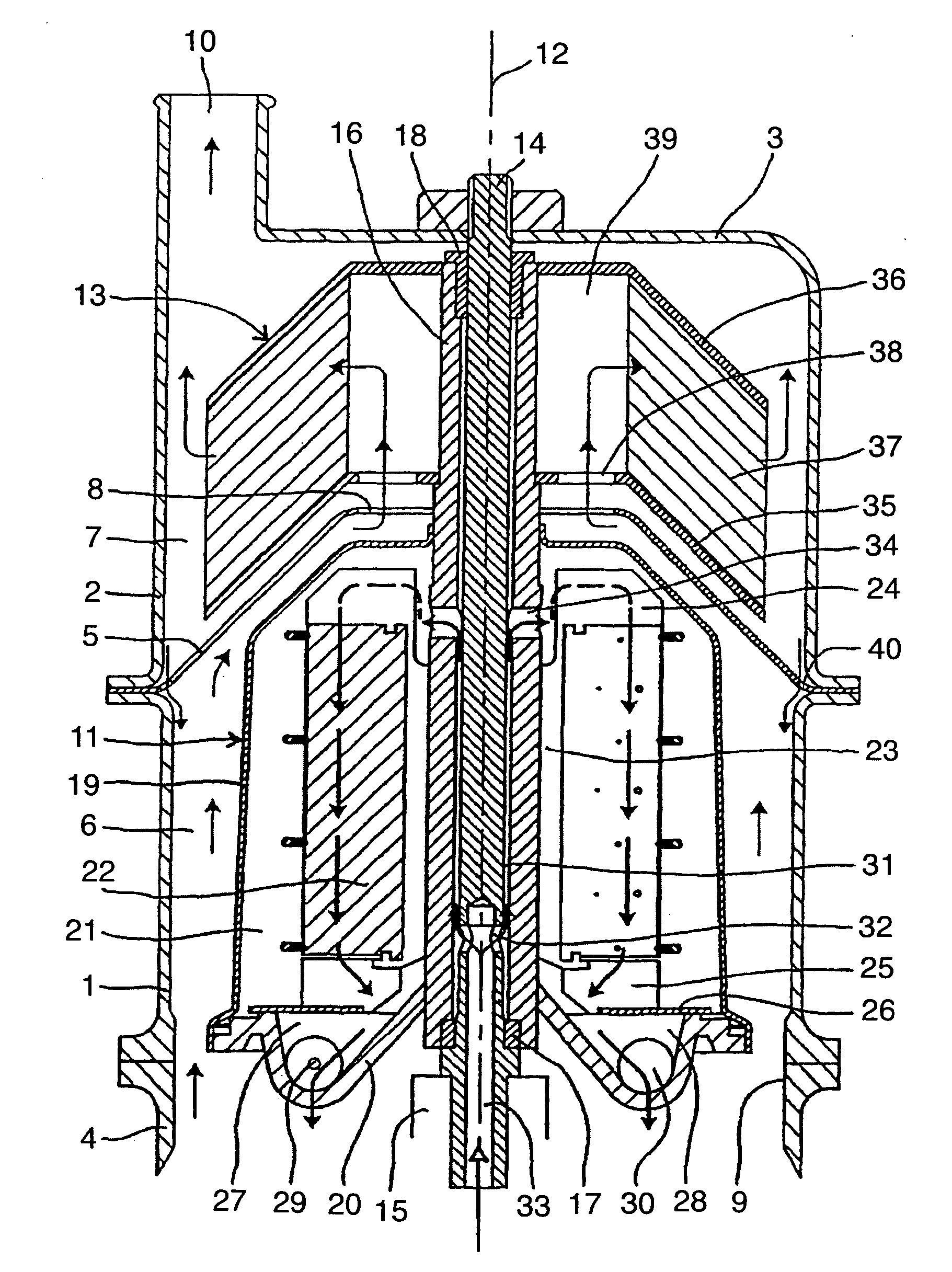 Apparatus for simultaneous cleaning of a liquid and a gas