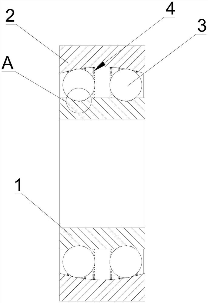 Ball bearing with micro-texture on raceway surfaces of inner ring and outer ring and processing method thereof