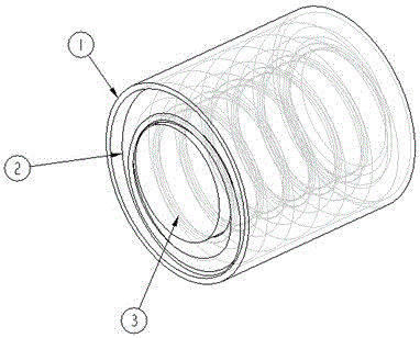 An extruder screw with internal and external spirals