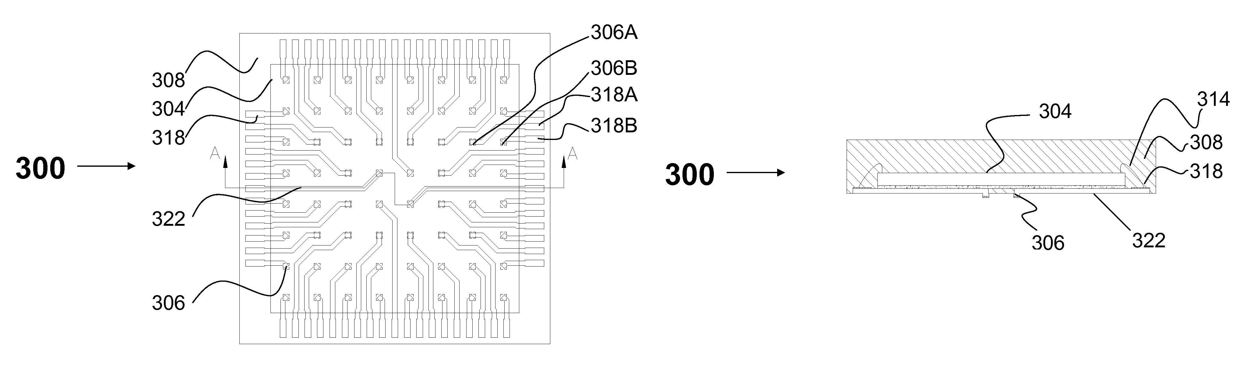 Leadless integrated circuit package having electrically routed contacts