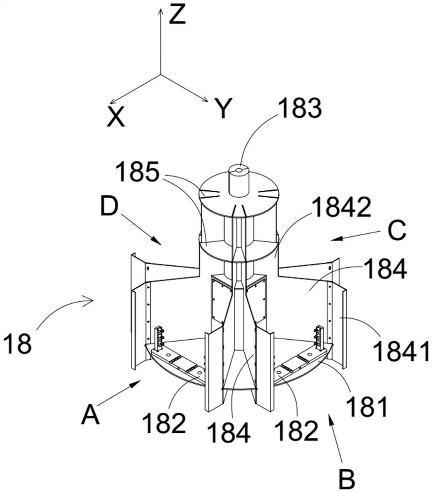 A turntable mechanism for a four-station turntable spray cleaning machine