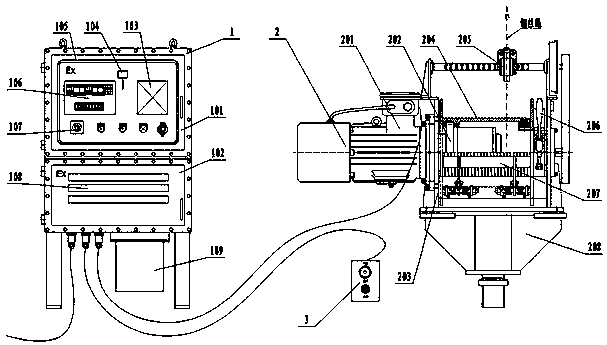 Lifting device for oil drilling machine based on alternating-current variable-frequency electric winch