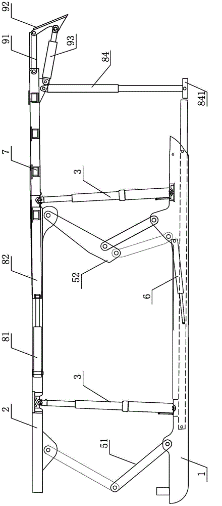 Temporary supporting hydraulic support of tunneling working face