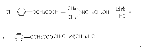 Synthetic process of crude meclofenoxate hydrochloride
