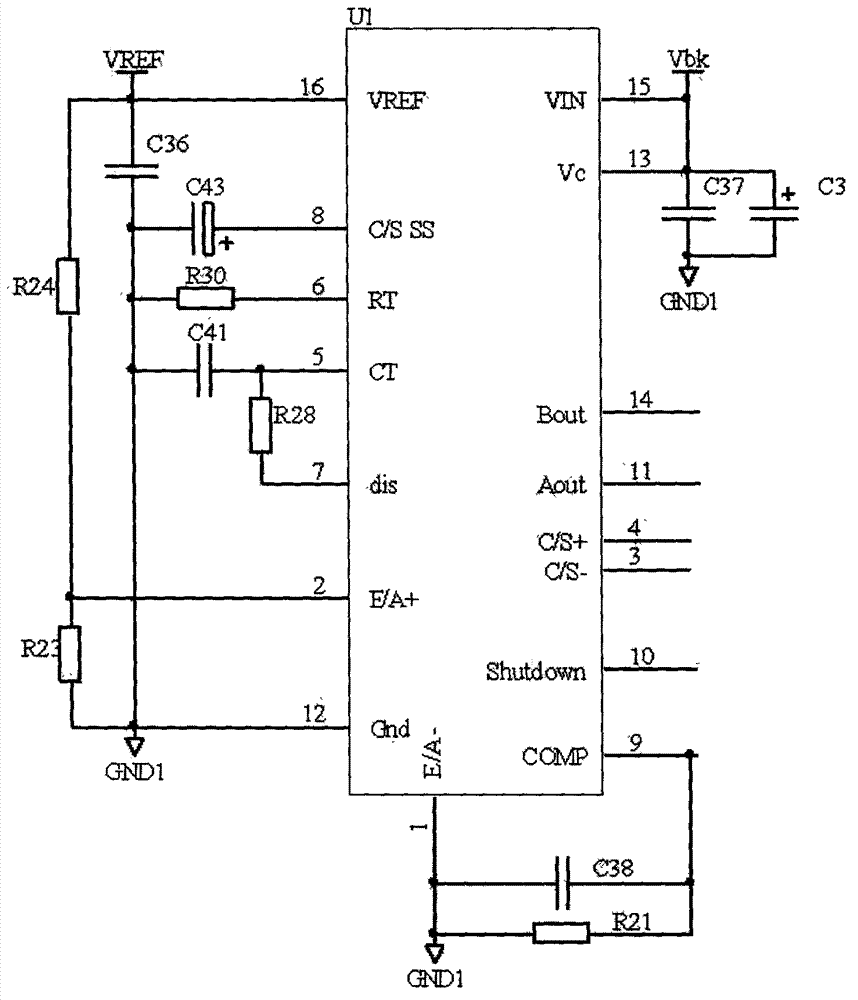 Auxiliary power supply of high-power UPS (uninterrupted power supply)