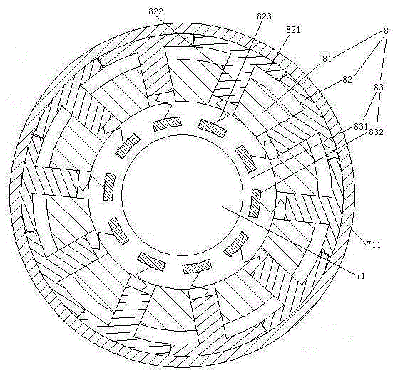 Revolving stage with magnetic-coded-connection guard bars