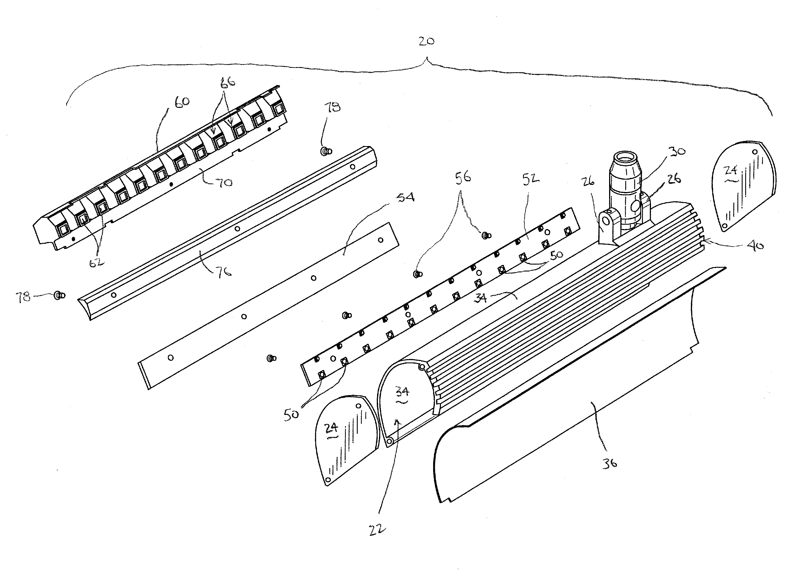 Light Fixture with Directed LED Light