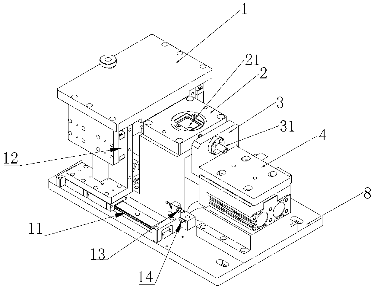 Battery helium detection clamping mechanism