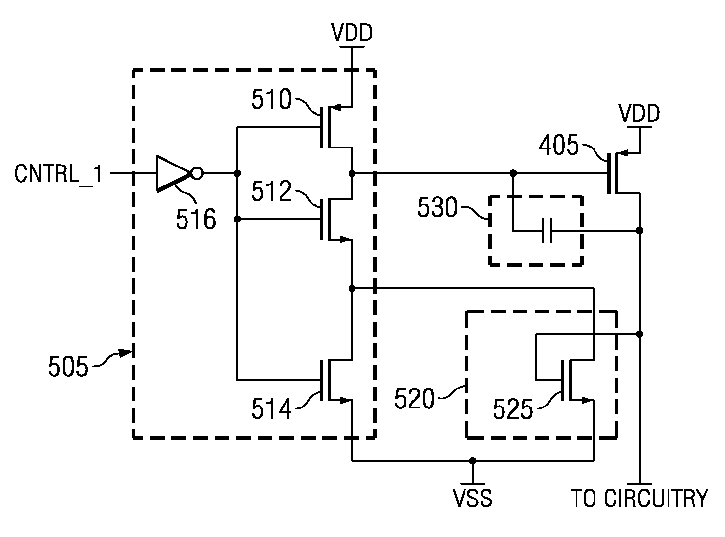 Potential and rate adjust header switch circuitry reducing transient current