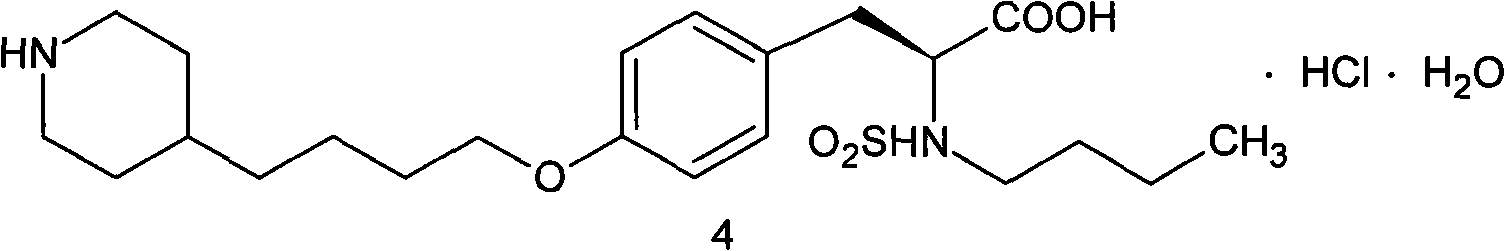 Method for preparing tirofiban hydrochloride intermediate