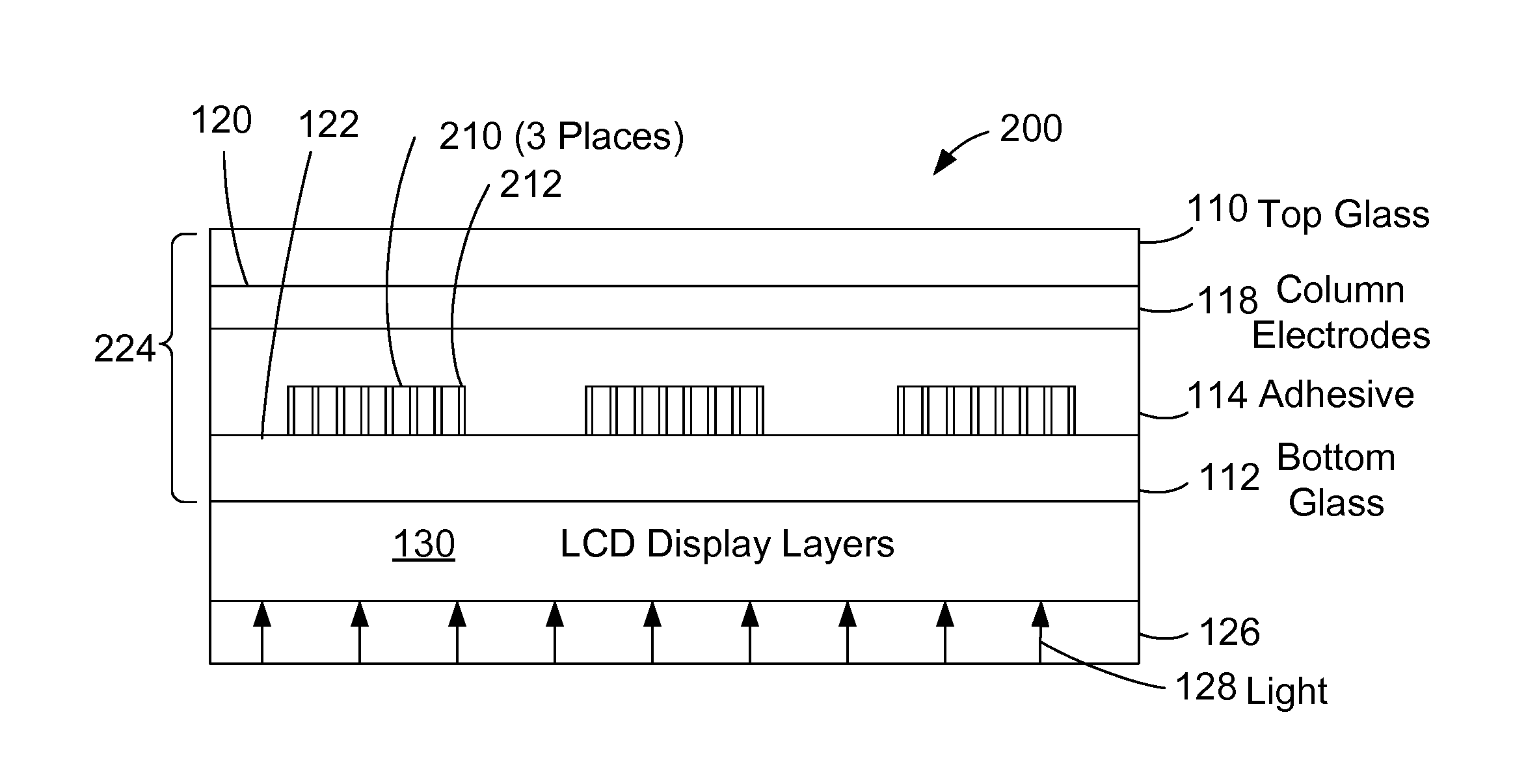 Capacitive touch screen with a mesh electrode