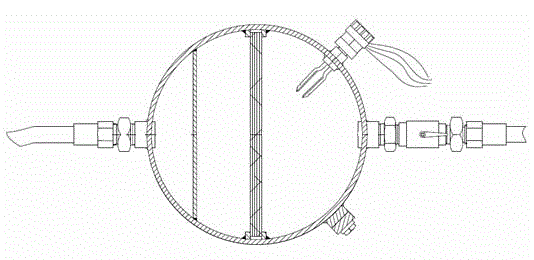 Pipeline liquid exhaust device for flow testing