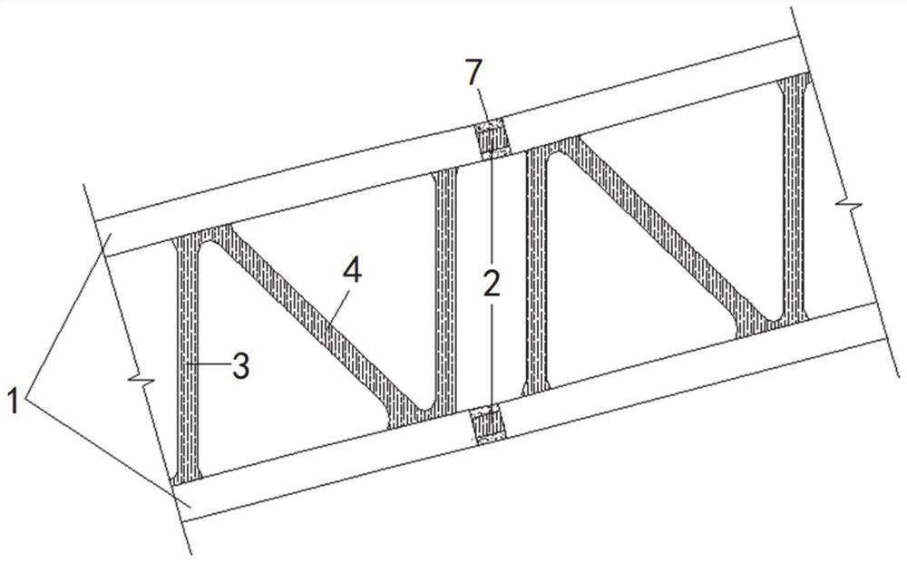 Combined arch segment structure, bridge and construction method