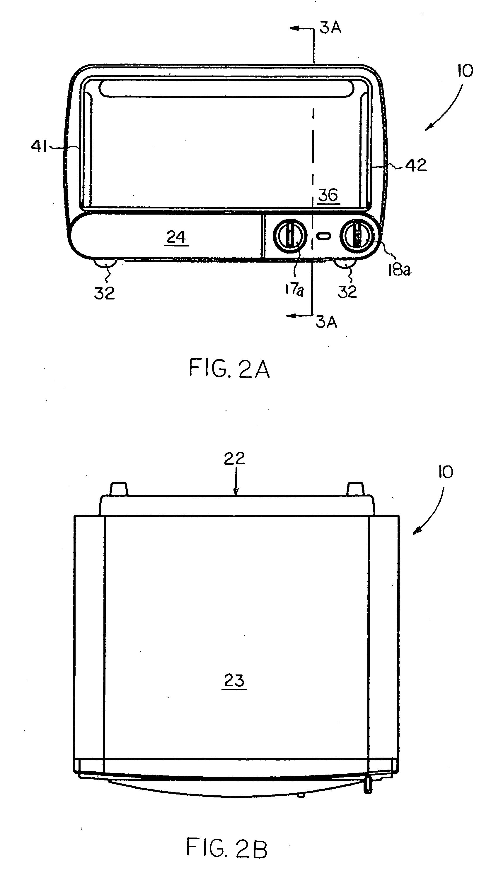 Toaster oven with low-profile heating elements