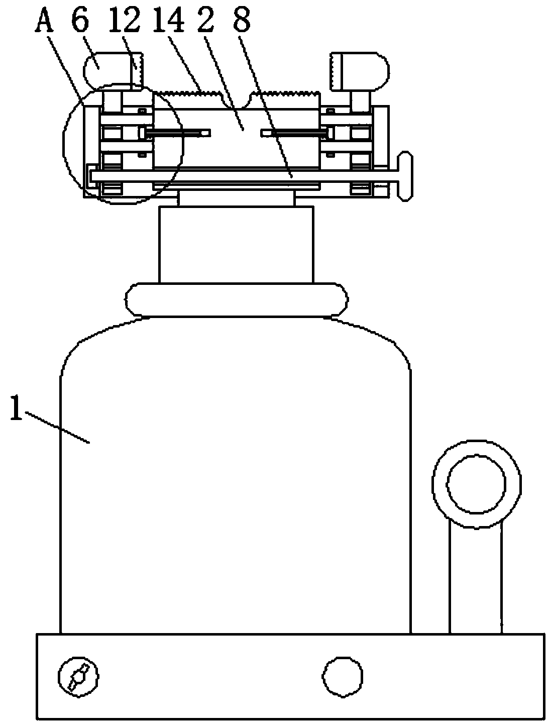 Top disk lockable hydraulic jack with safety valve