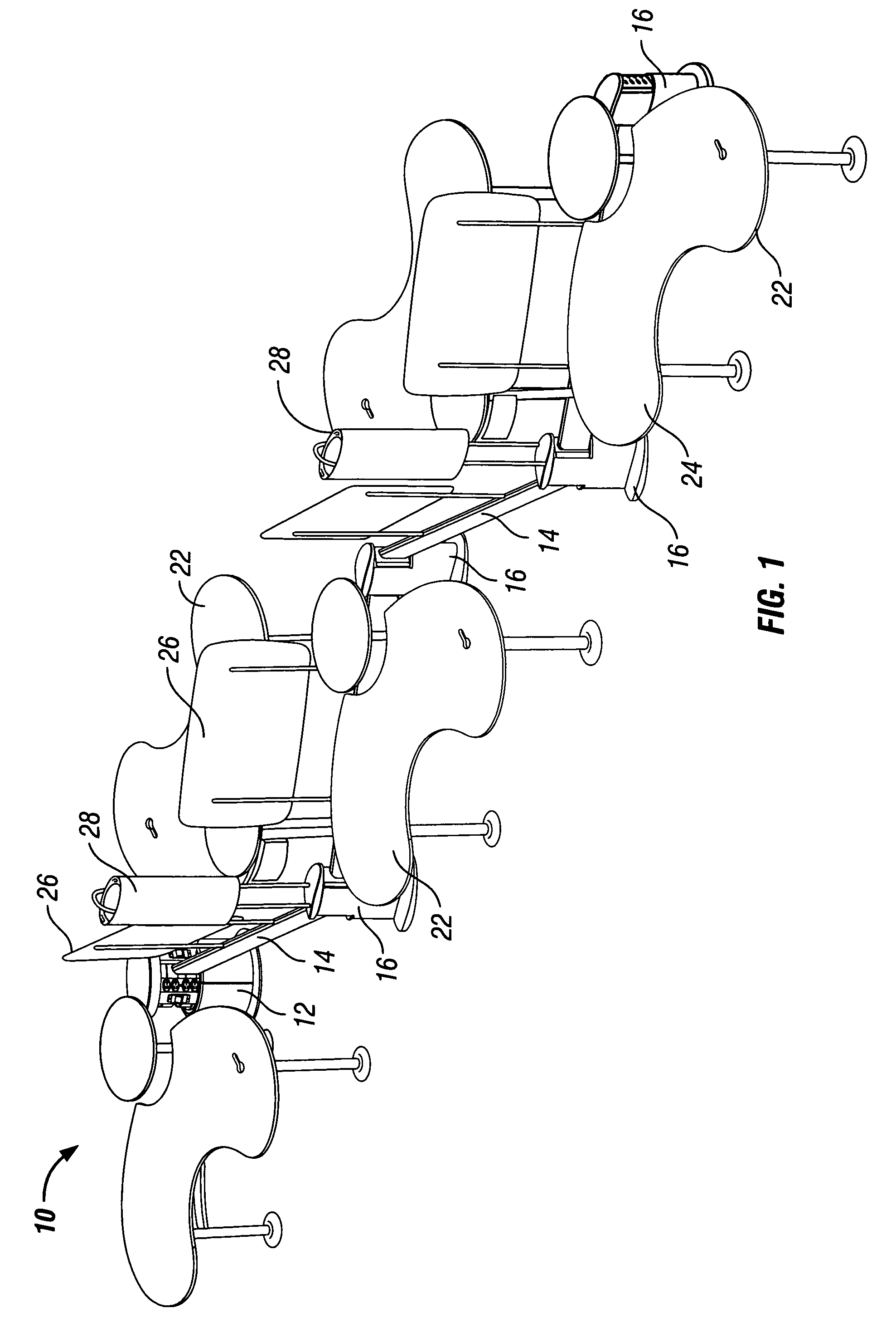 Modular system of power and data delivery components and method of setting up and utilizing the components in a work space environment