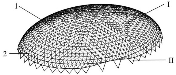 Single-layer latticed shell structure with tension rings
