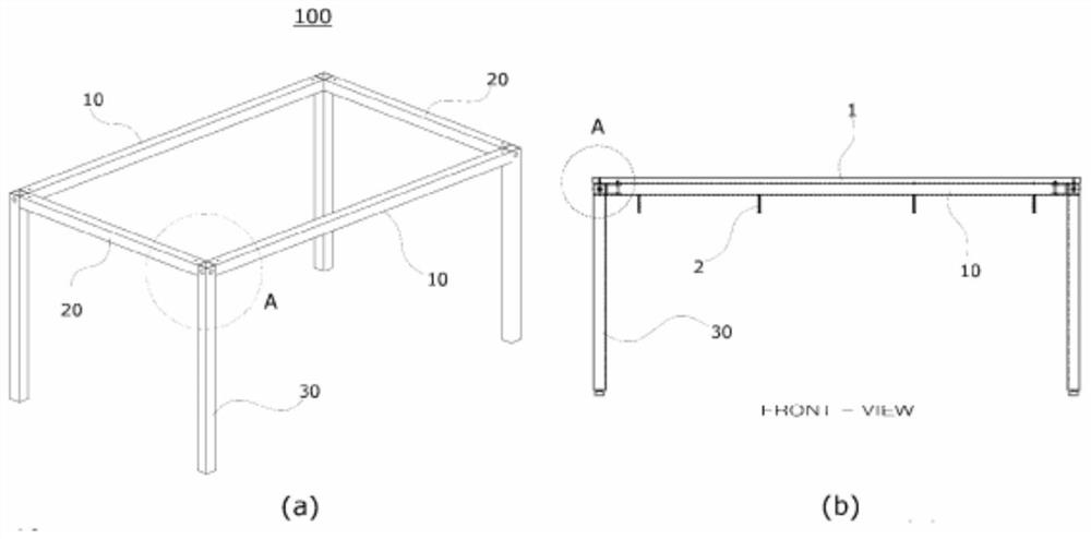 Table frame assemblies