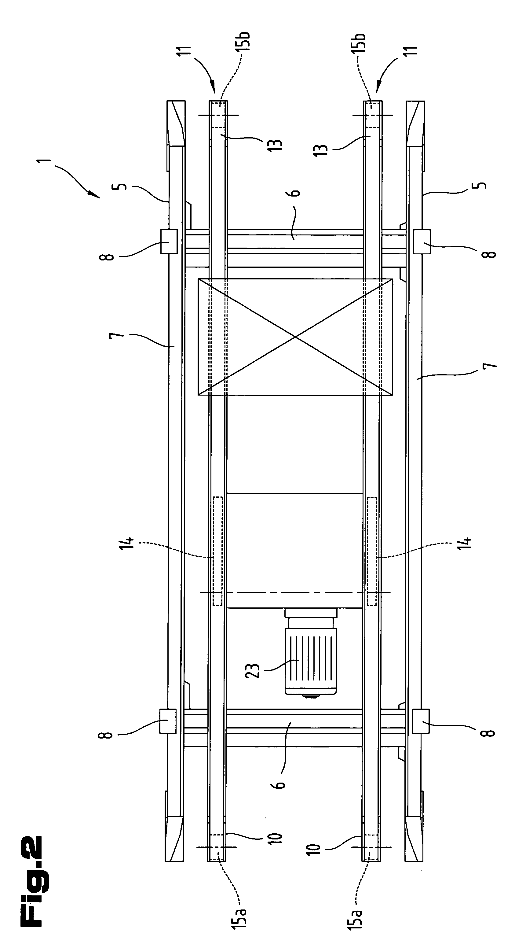 Driving mechanism for the traction-exerting component particularly of a conveyor device