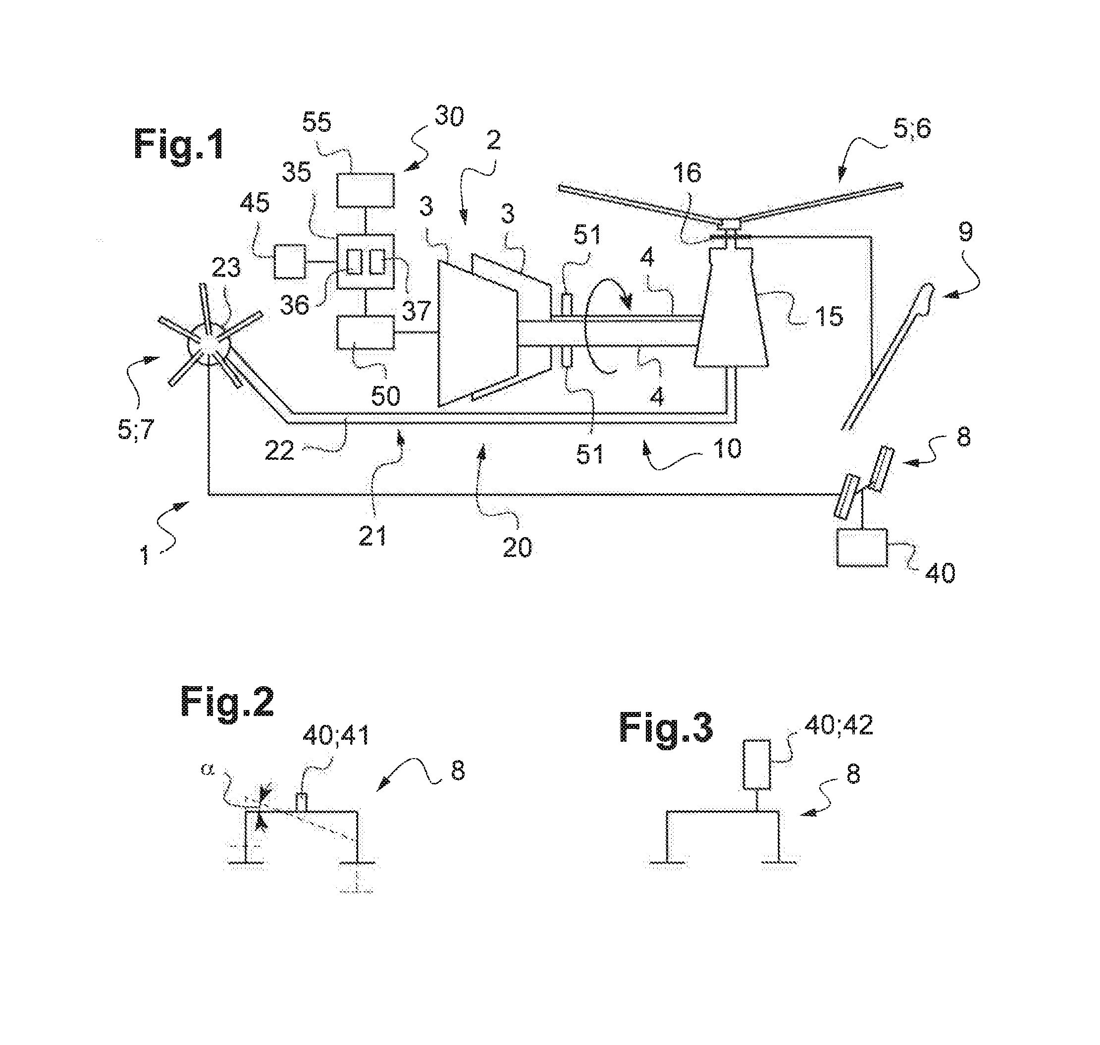 Device for monitoring a power transmission system of an aircraft, an aircraft provided with the device, and the method used