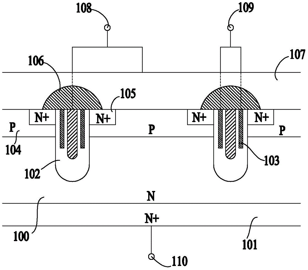 Power mosfet device with low characteristic on-resistance and method of manufacturing the same