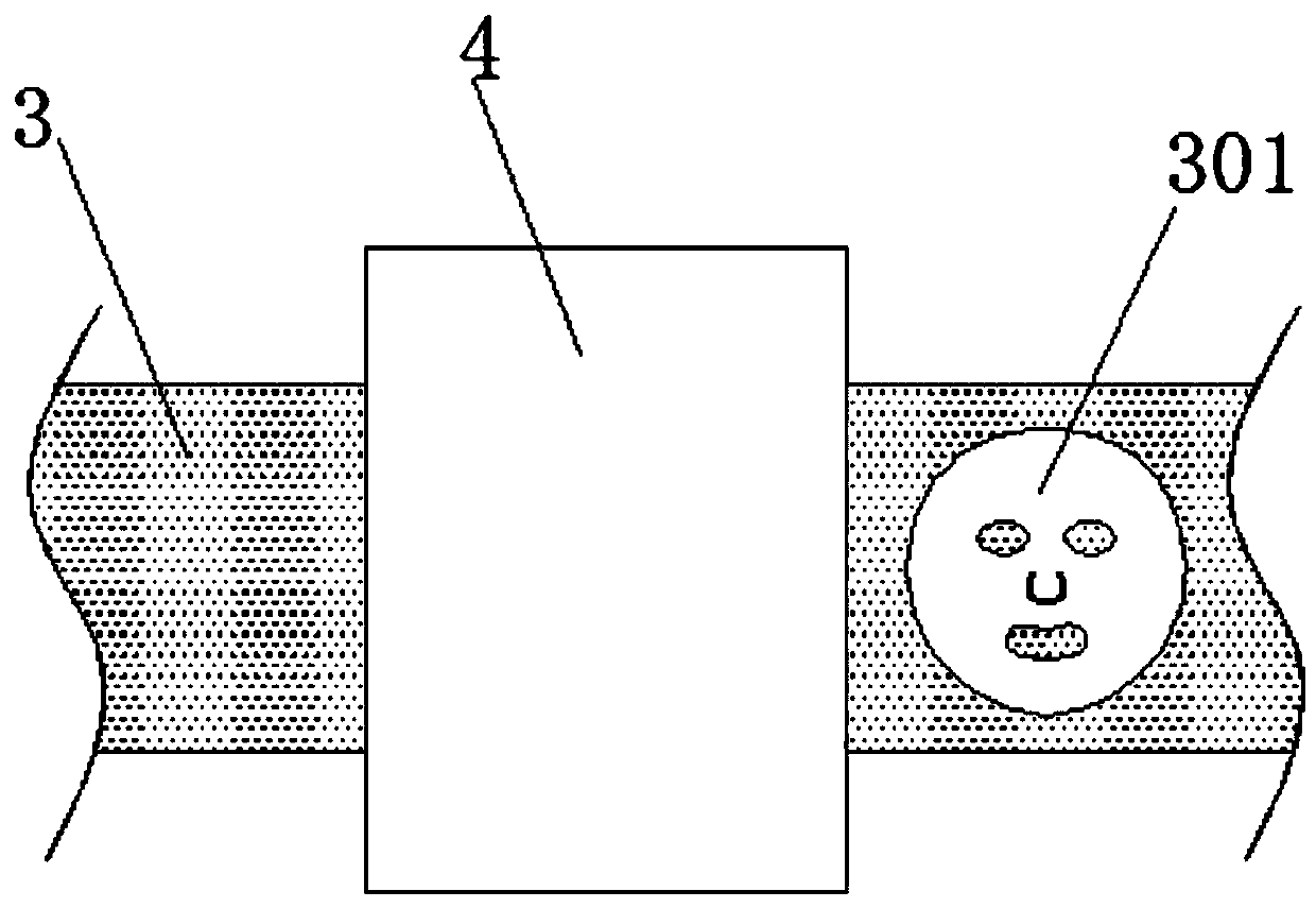 Facial mask cutting device utilizing thin fibers shrinking greatly when exposed to heat