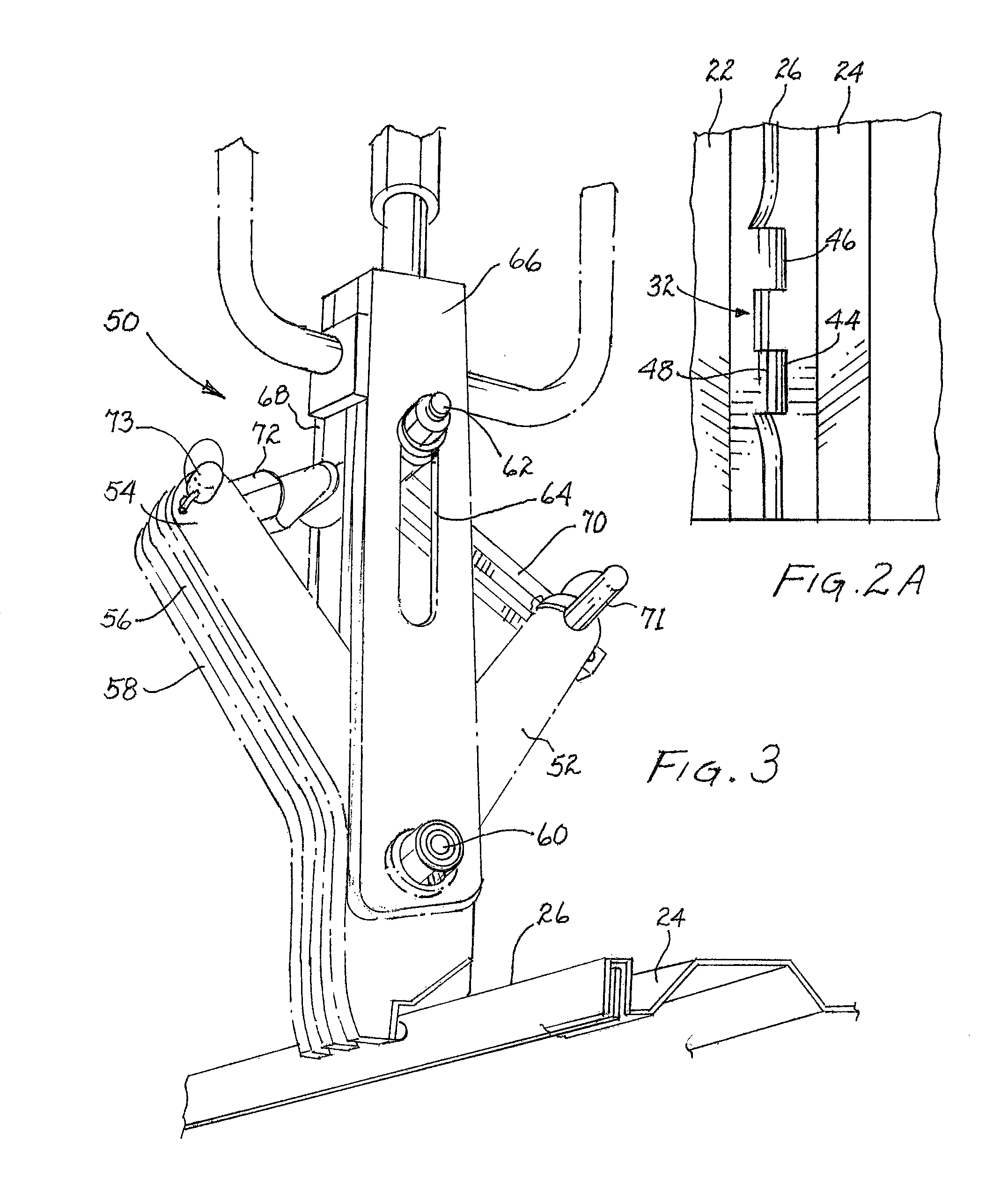 Side lap seam attachment tool