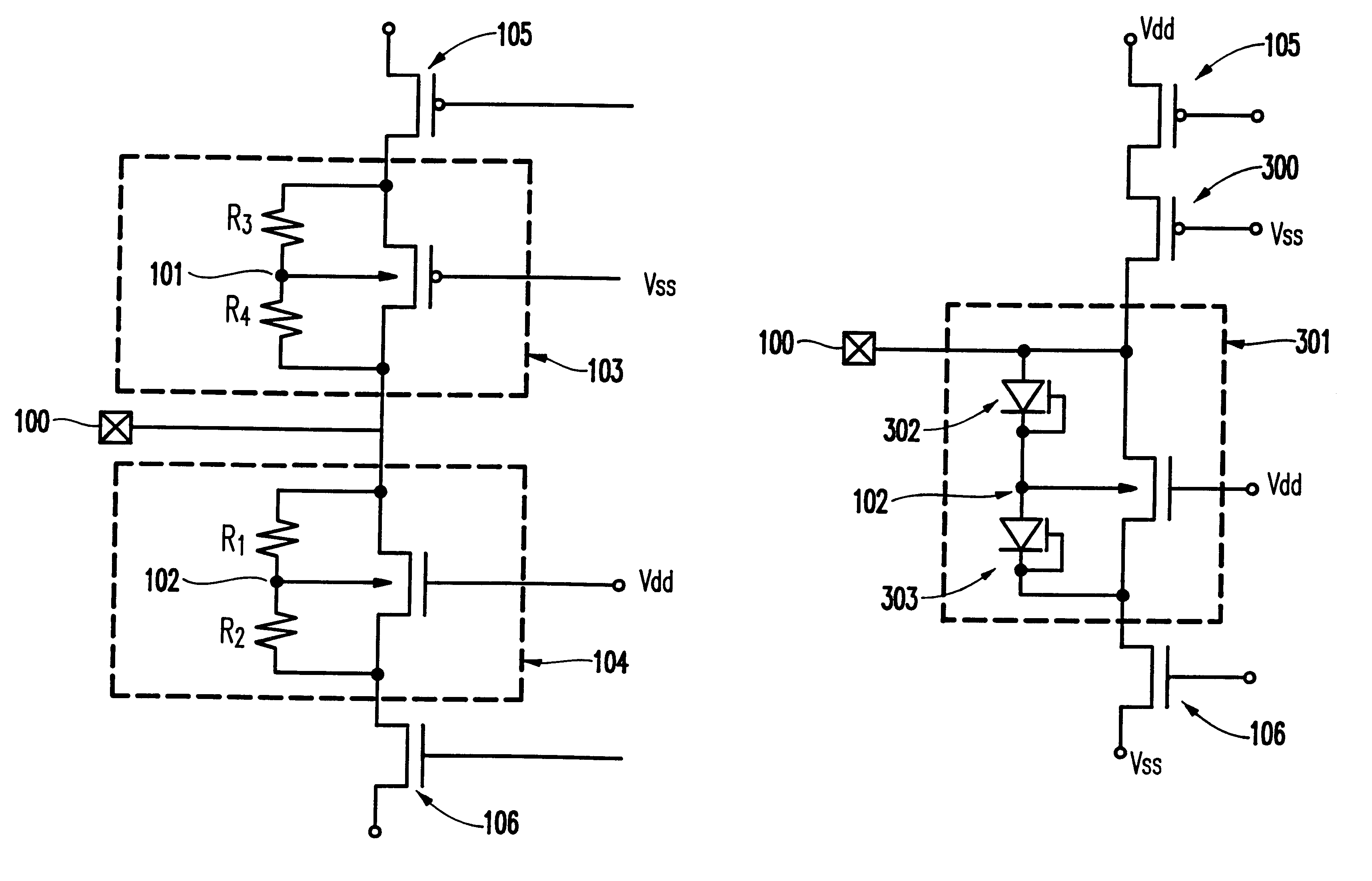 Low power SOI ESD buffer driver networks having dynamic threshold MOSFETS