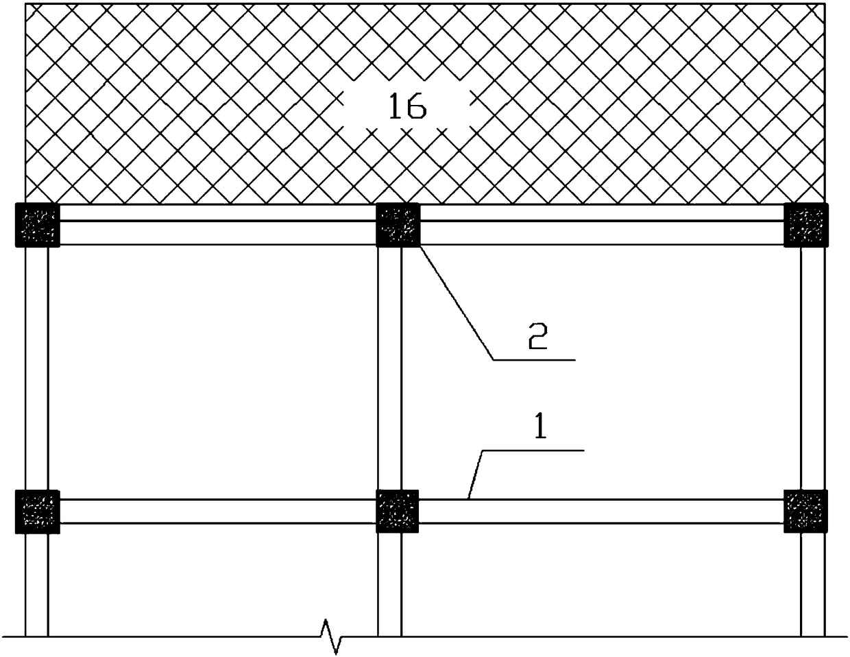 Newly added cantilever frame clad steel anchor pull structure