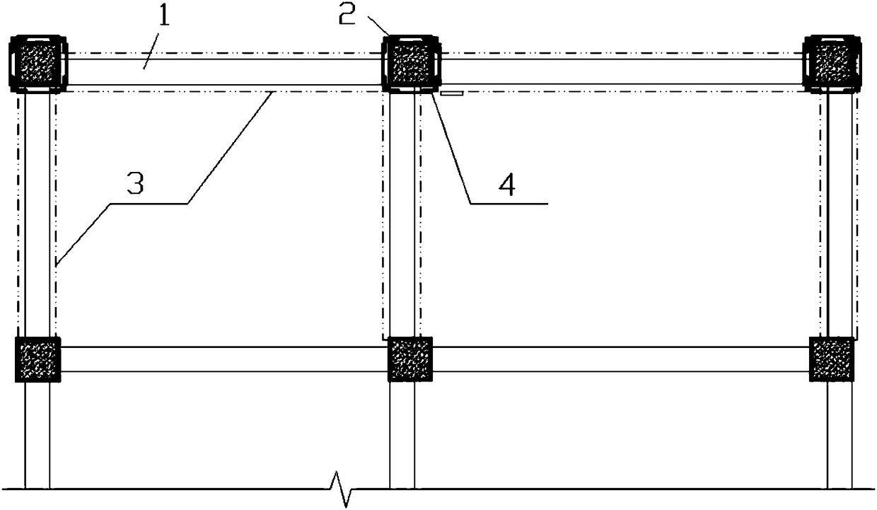 Newly added cantilever frame clad steel anchor pull structure