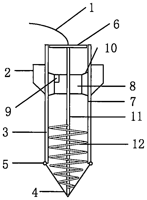 Device and method for driving torpedo anchor through spiral dumping